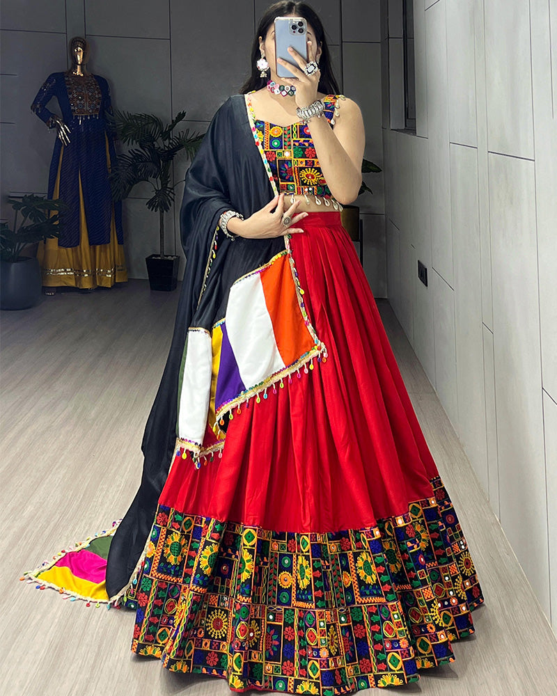 8 Color Pure Rayon Cotton Navratri Lehenga Choli - ETHNICDEAL