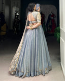 Sky Blue Color Fendi Pastel Lehenga Choli - ETHNICDEAL