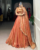 Rust Orange Color Fendi Pastel Lehenga Choli - ETHNICDEAL