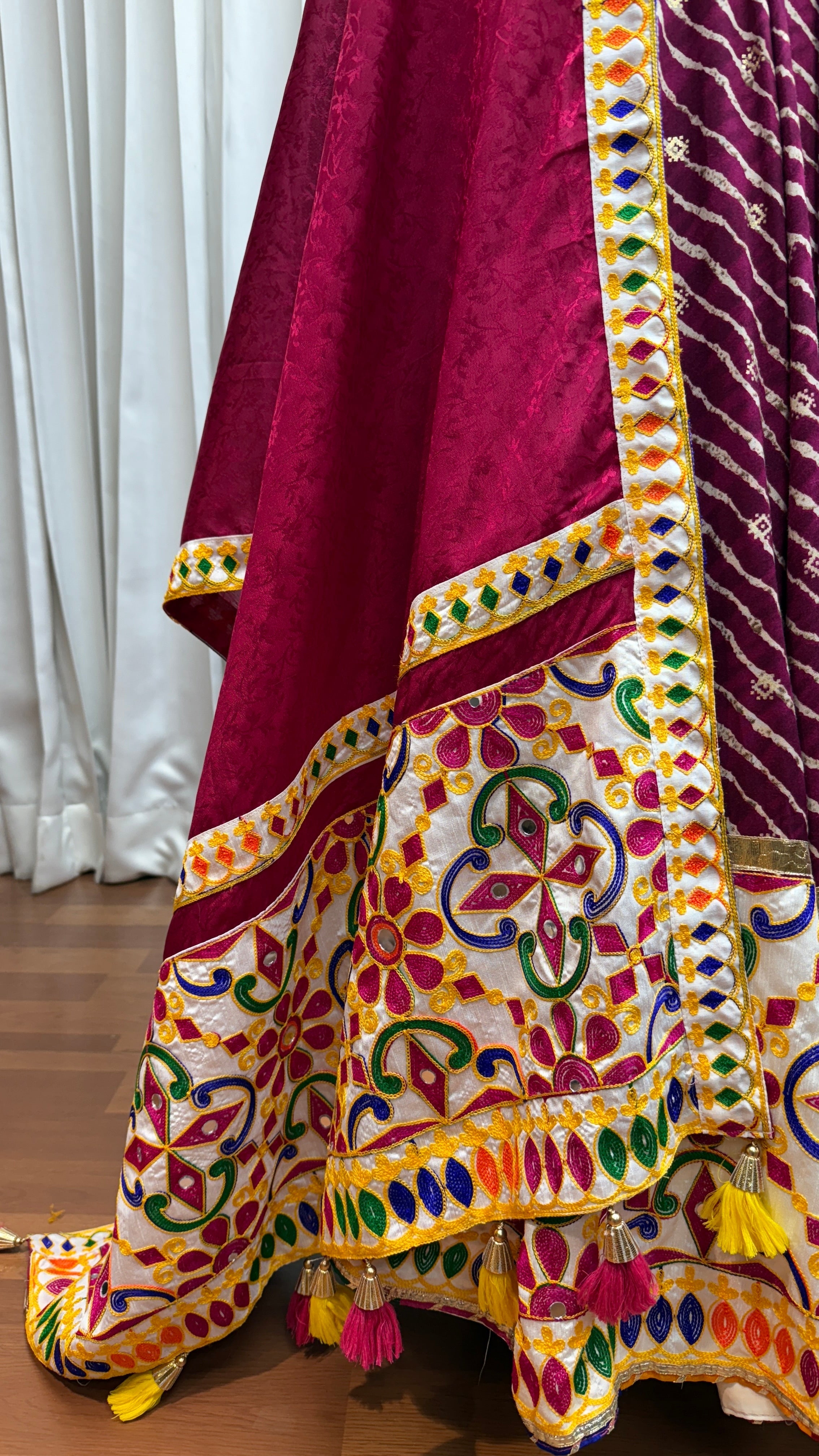 Navratri Designer Beautiful Tread Embroidered With Mirror Work Lehenga Choli - ETHNICDEAL