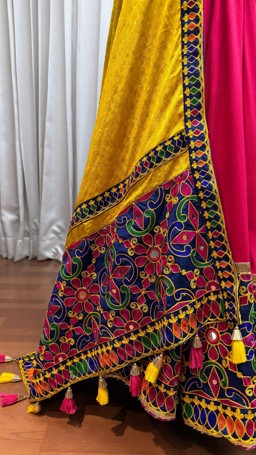 Multi Color Elegant Designer Navratri Stylish Viscose Cotton Lehenga Choli - ETHNICDEAL