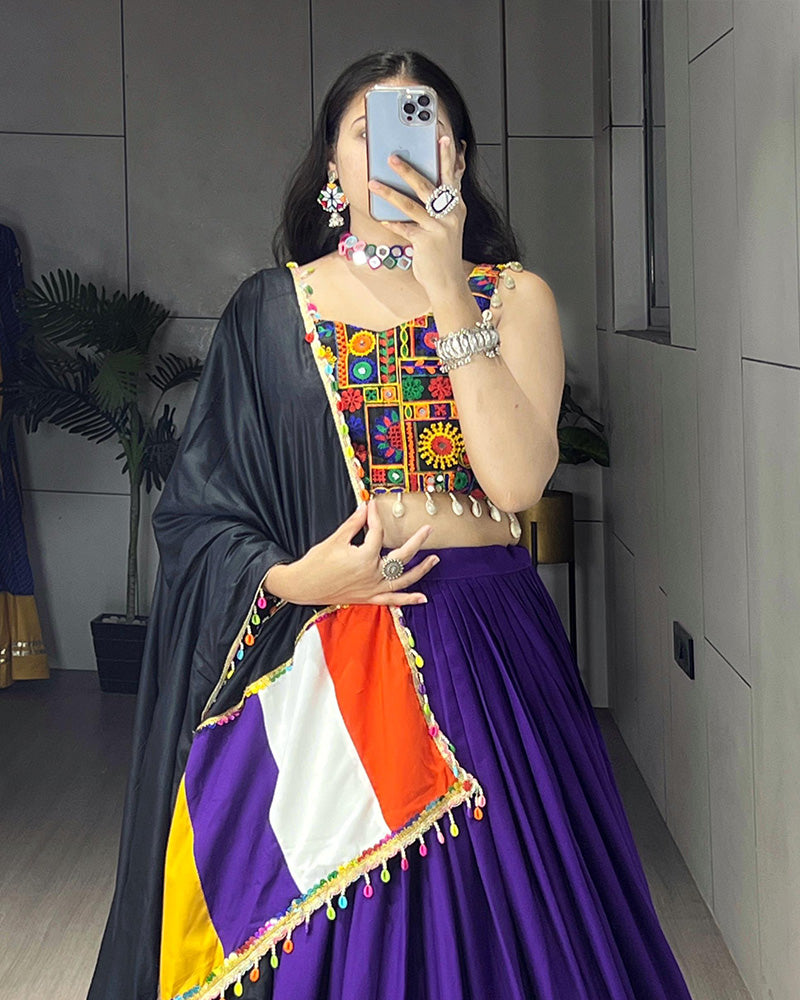 8 Color Pure Rayon Cotton Navratri Lehenga Choli - ETHNICDEAL