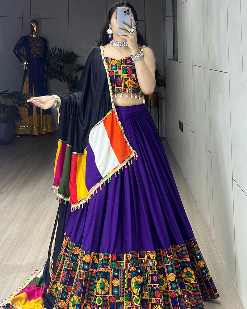8 Color Pure Rayon Cotton Navratri Lehenga Choli - ETHNICDEAL