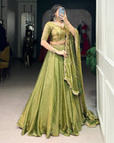 Mehndi Color Fendi Pastel Lehenga Choli - ETHNICDEAL