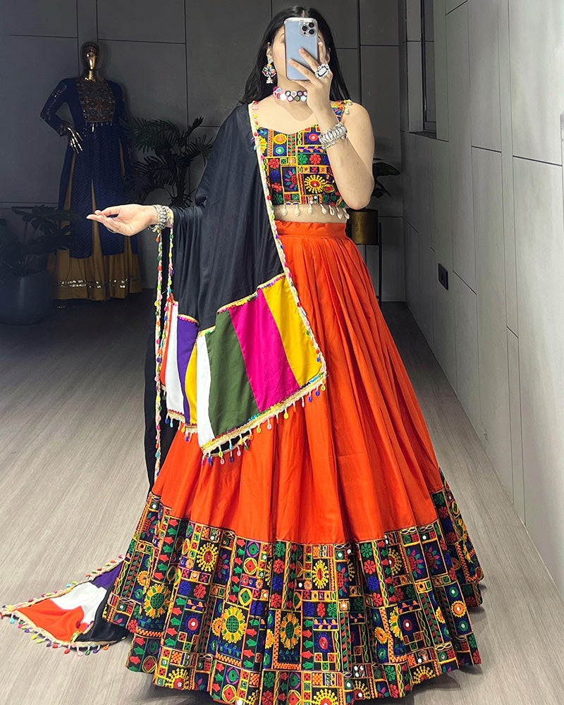 8 Color Pure Rayon Cotton Navratri Lehenga Choli - ETHNICDEAL