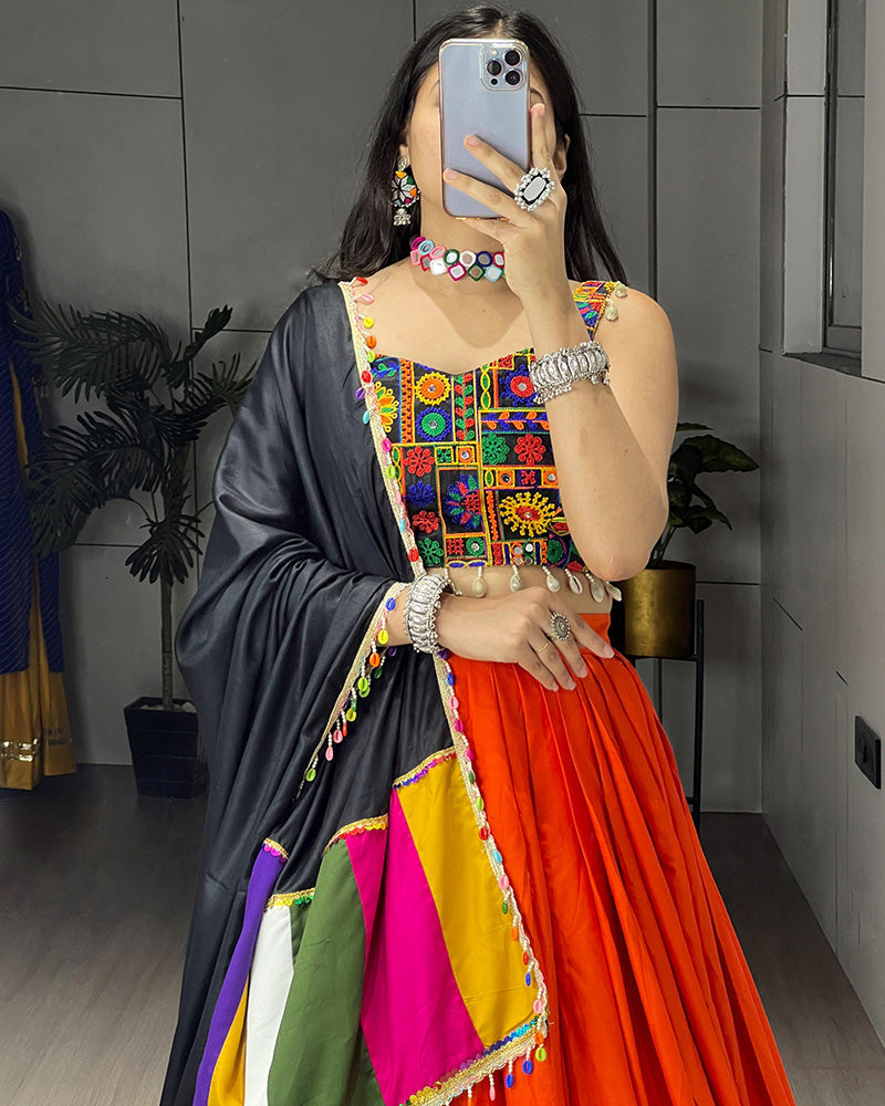 8 Color Pure Rayon Cotton Navratri Lehenga Choli - ETHNICDEAL