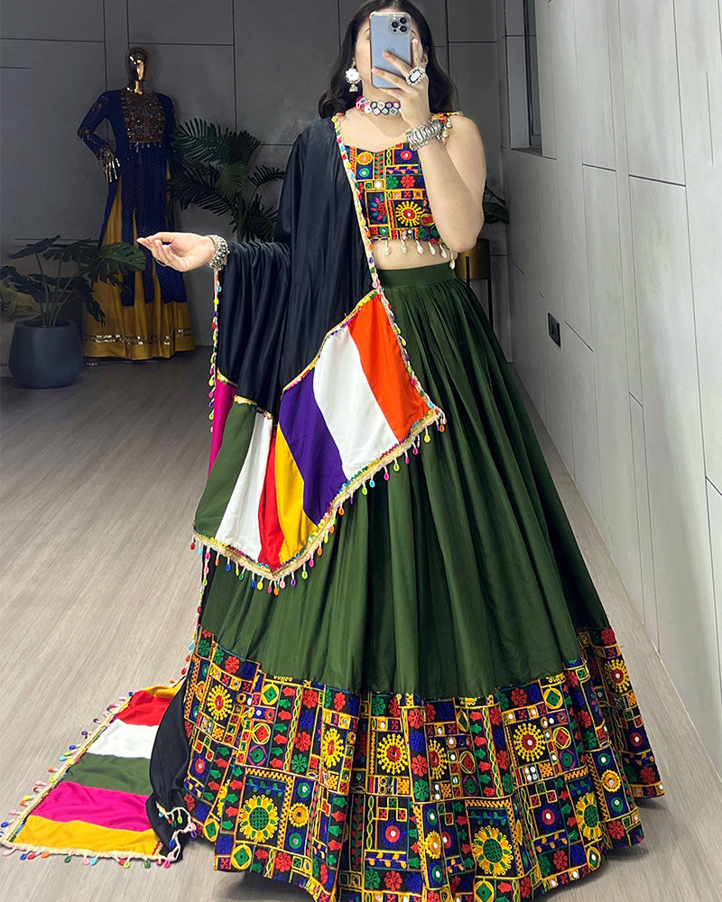8 Color Pure Rayon Cotton Navratri Lehenga Choli - ETHNICDEAL