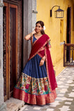 Poly Chanderi Kalamkari Printed Zari Weaving Work Premium Lehenga Choli - ETHNICDEAL