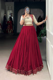 Pure Rayon Original Mirror Gamthi Work Stylish Lehenga Choli - ETHNICDEAL