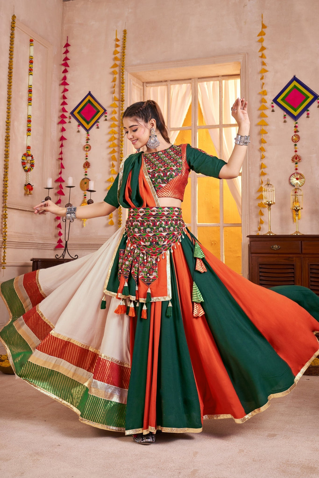 Beautiful Multi Color Classic Navratri Lehenga Choli Set - ETHNICDEAL