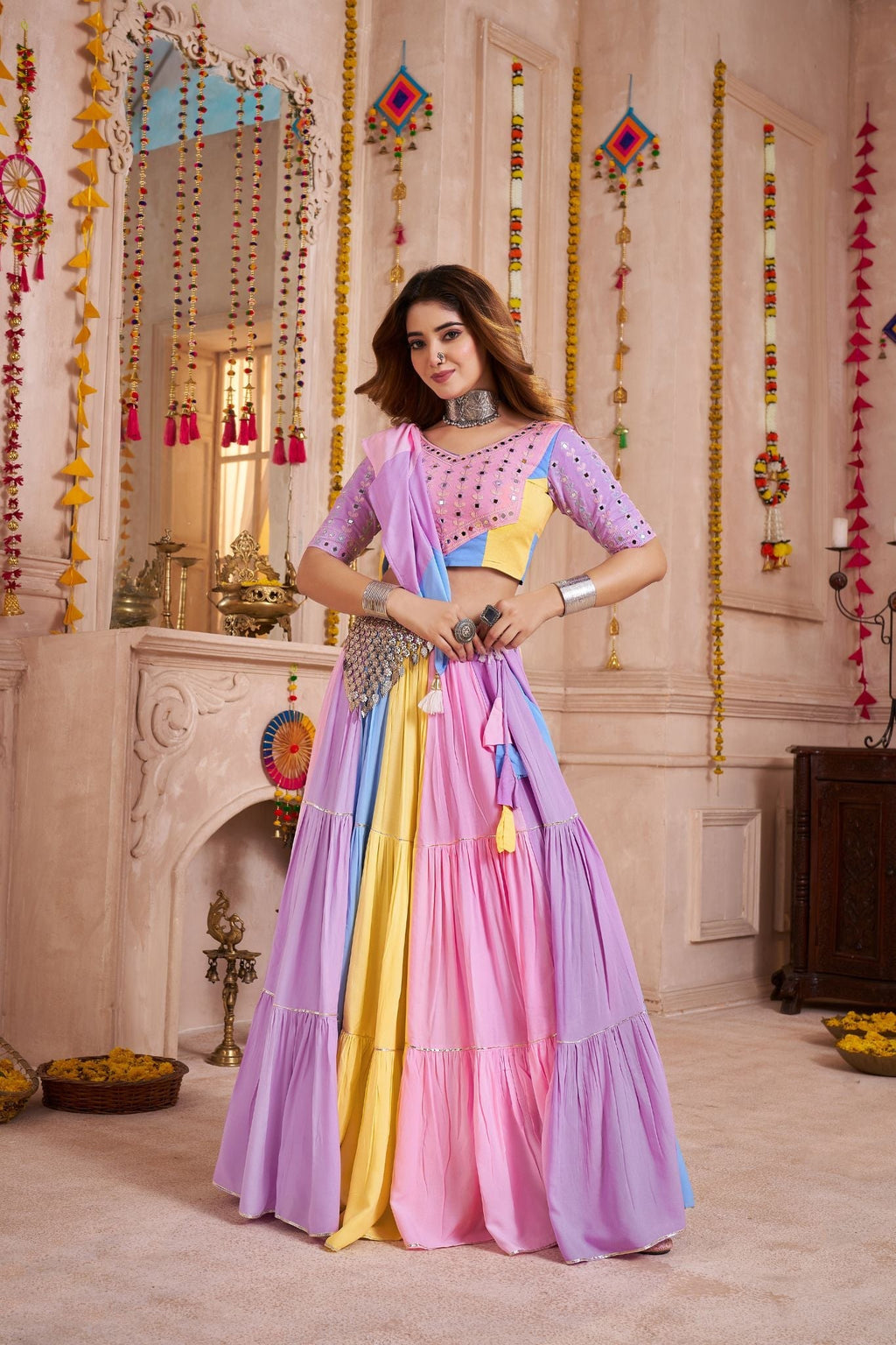 Tradition Designer Classic Colorful Navratri Lehenga Choli - ETHNICDEAL