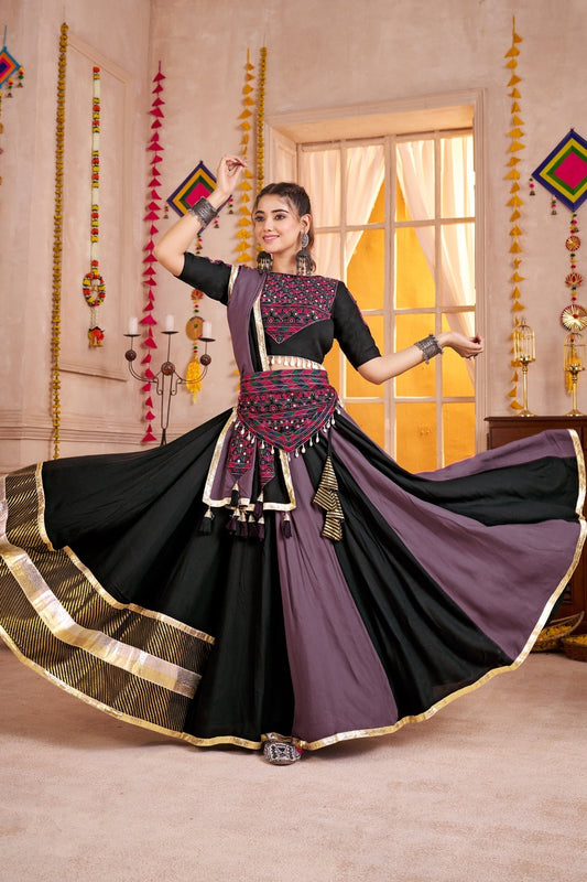 Multi Color Stunning Navratri Lehenga Choli Set - ETHNICDEAL