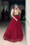 Pure Rayon Original Mirror Gamthi Work Stylish Lehenga Choli - ETHNICDEAL