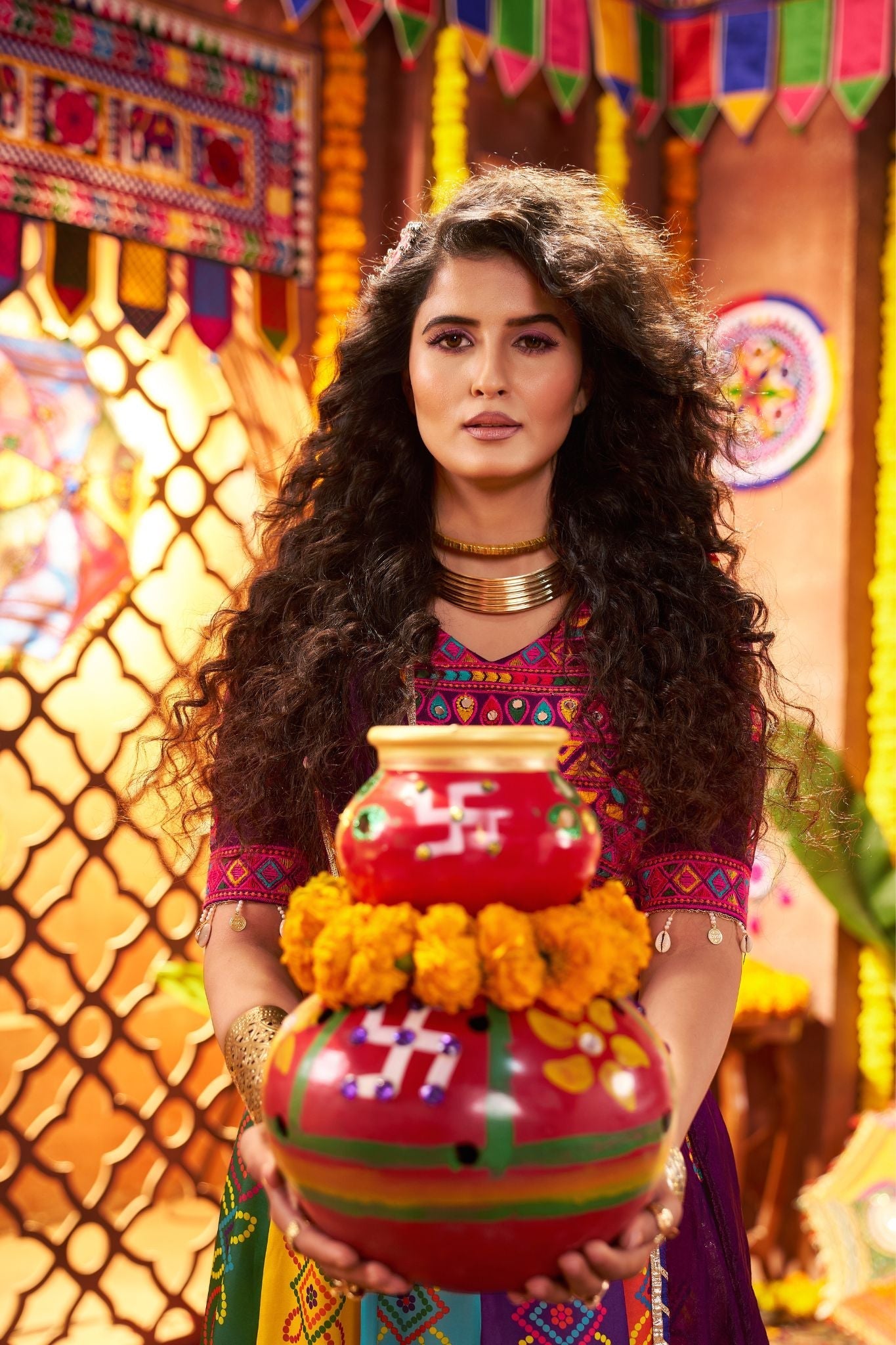 Designer Multi Color Lehenga Choli For Navratri - ETHNICDEAL