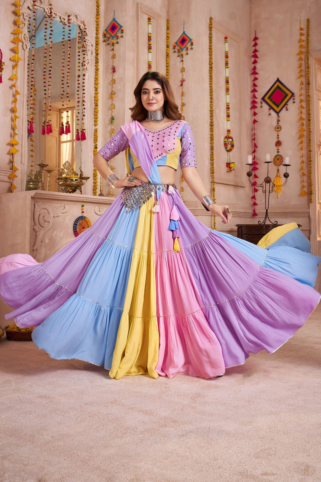 Tradition Designer Classic Colorful Navratri Lehenga Choli - ETHNICDEAL