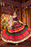 Multi Color Muslin Designer Stunning Print With Mirror Work Navratri Lehenga Choli - ETHNICDEAL
