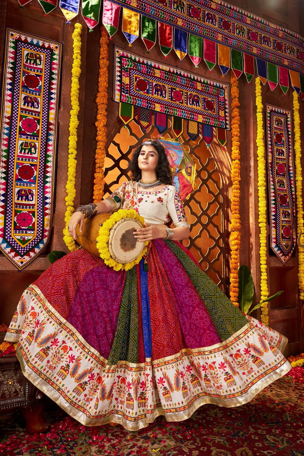 Multi Color Traditional Designer Navratri Special Lehenga Choli - ETHNICDEAL