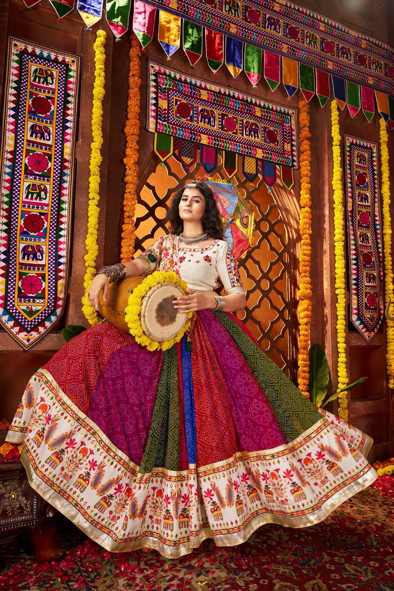 Multi Color Traditional Designer Navratri Special Lehenga Choli - ETHNICDEAL