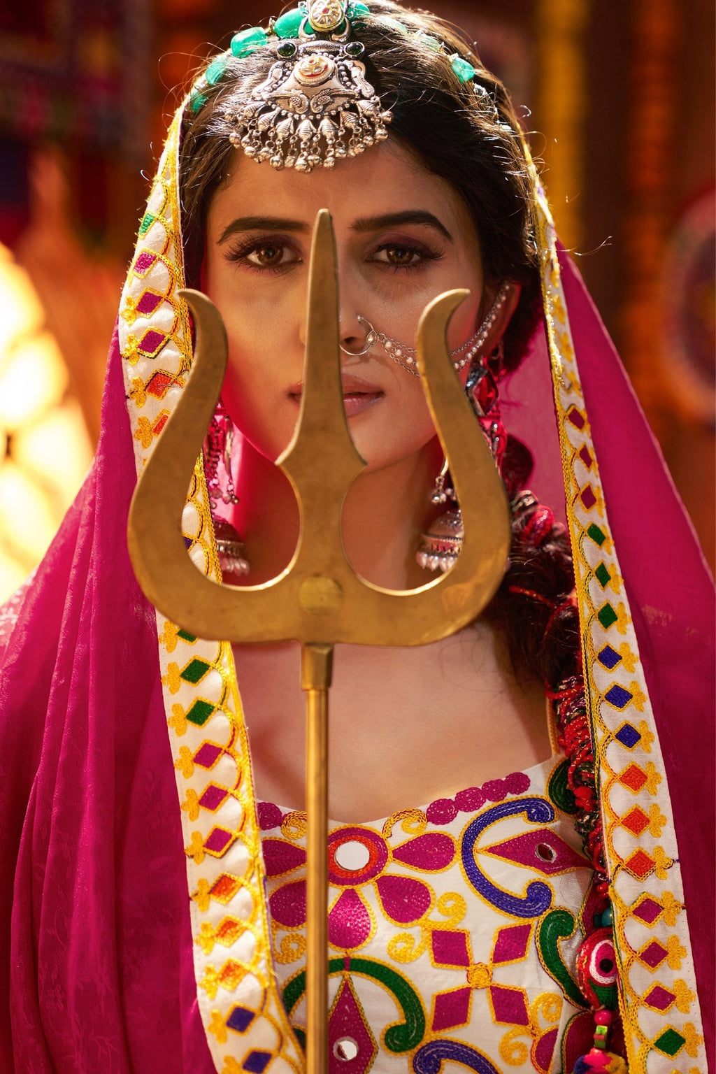 Navratri Designer Beautiful Tread Embroidered With Mirror Work Lehenga Choli - ETHNICDEAL