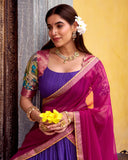 Purple Color Poly Chanderi Printed Designer Lehenga Choli - ETHNICDEAL