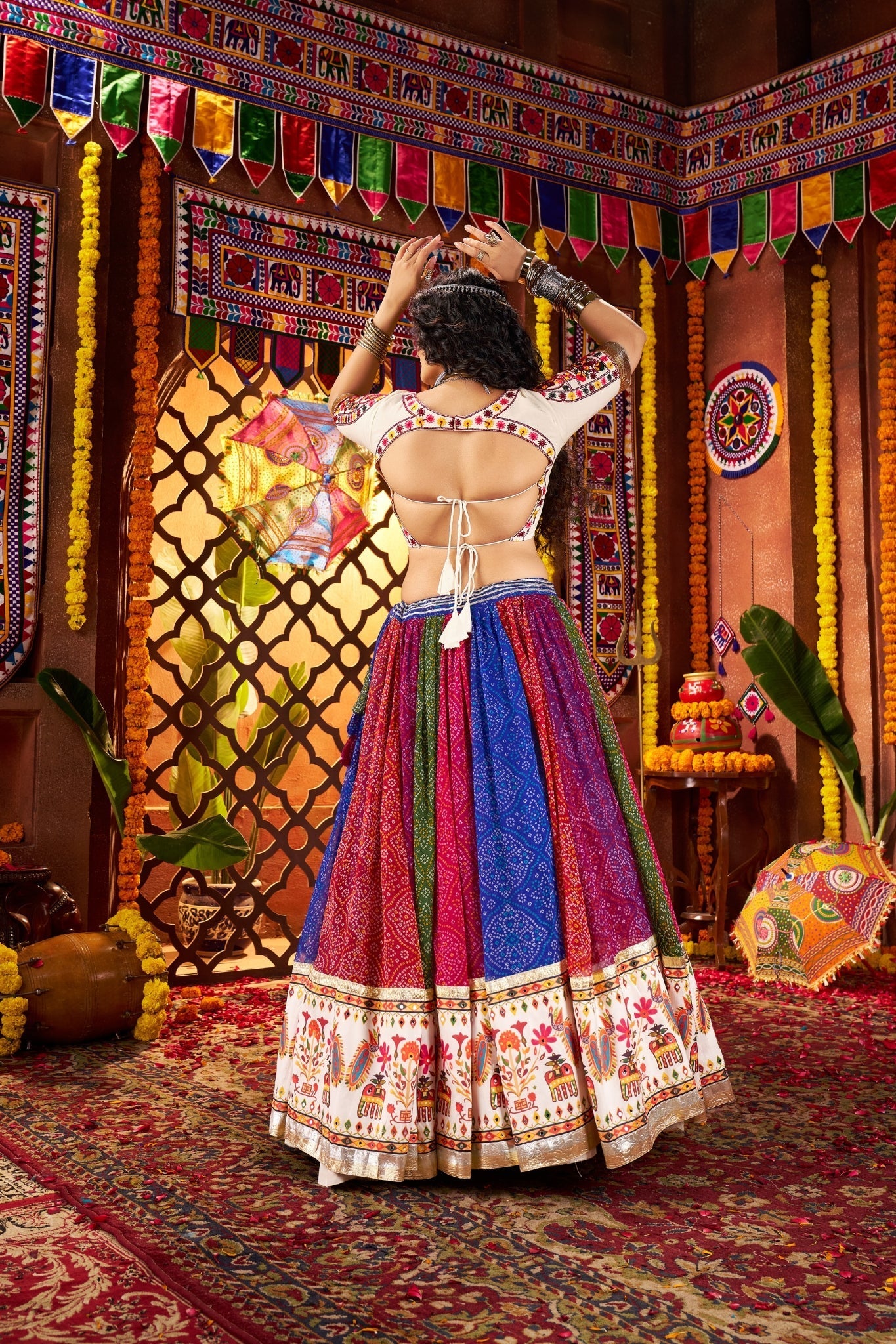 Multi Color Traditional Designer Navratri Special Lehenga Choli - ETHNICDEAL