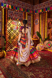 Multi Color Muslin Designer Stunning Print With Mirror Work Navratri Lehenga Choli - ETHNICDEAL