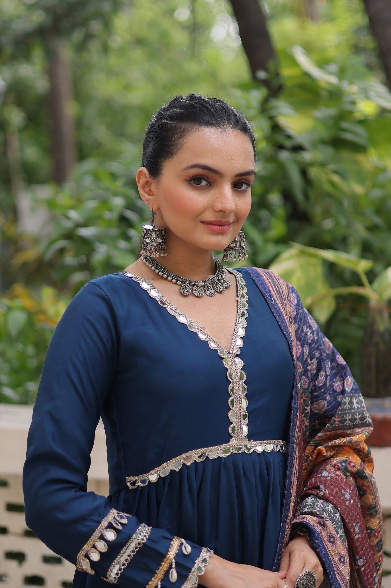 Beautiful Frill Stitching Designer Festival And Wedding Gown And Dupatta Set - ETHNICDEAL