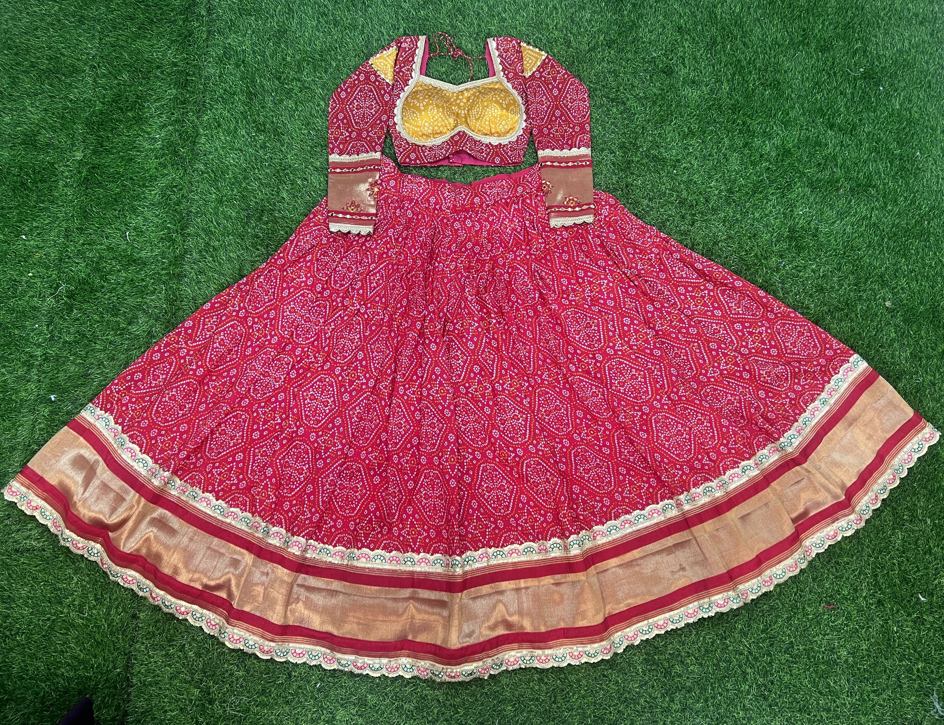 Amazing Rani Pink Gaji Silk Printed Zari Thread Sequins Worked Lehenga Choli - Ethnicwish