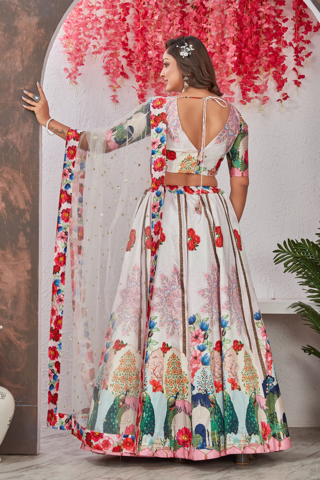 Fabulous Floral Digital Printed Fully Stitched Lehenga Choli Set - Ethnicwish