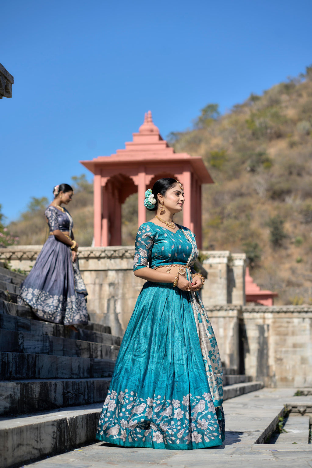 Stunning Pure Manipuri Silk Printed Lehenga Choli Set - Ethnicwish