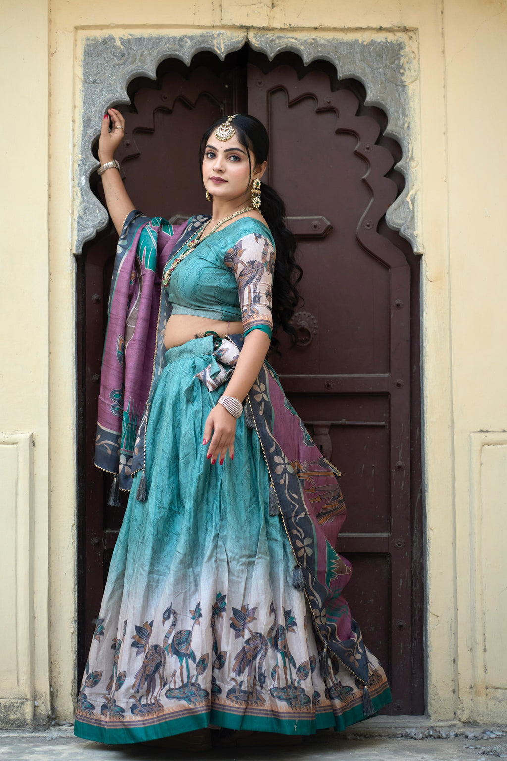Breathtaking Pure Manipuri Silk Printed Designer Lehenga Choli - Ethnicwish