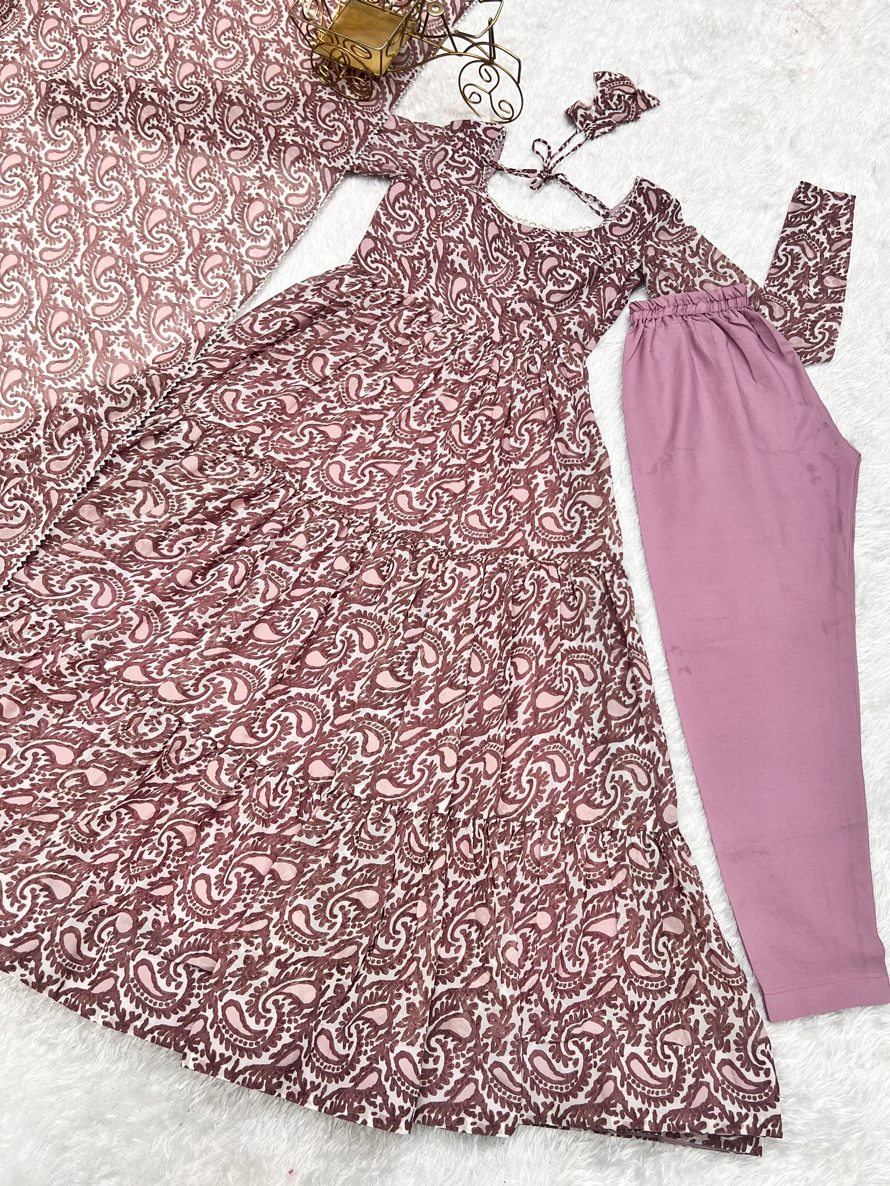 Amazing Digital Printed Faux Georgette Anarkali Pant Suit - Ethnicwish