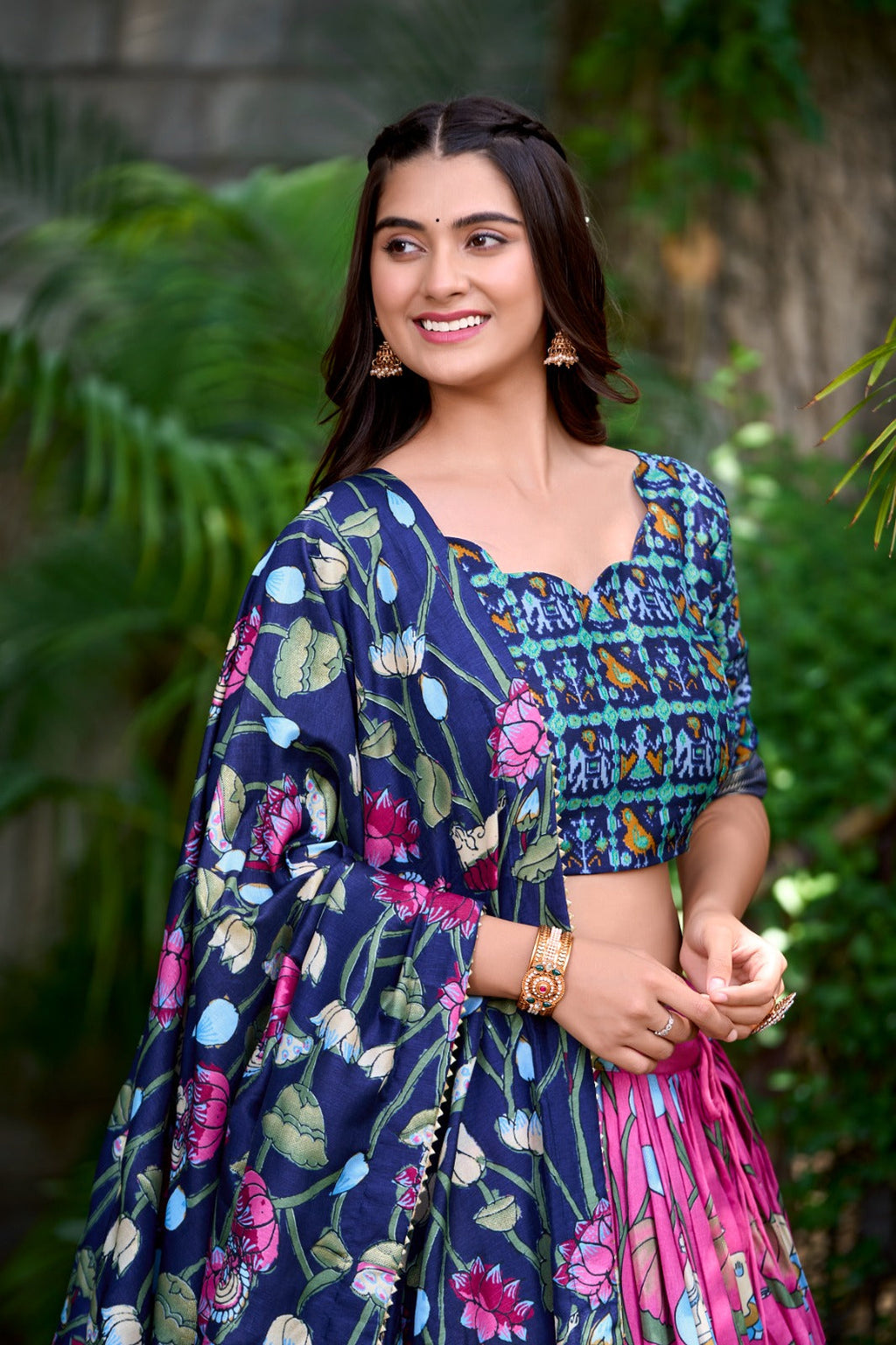 Amazing Tussar Silk Patola Printed Lehenga Choli Set - Ethnicwish