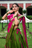 Magnificent Dola Silk Shibori Printed Zari Weaving Border Worked Lehenga Set - Ethnicwish
