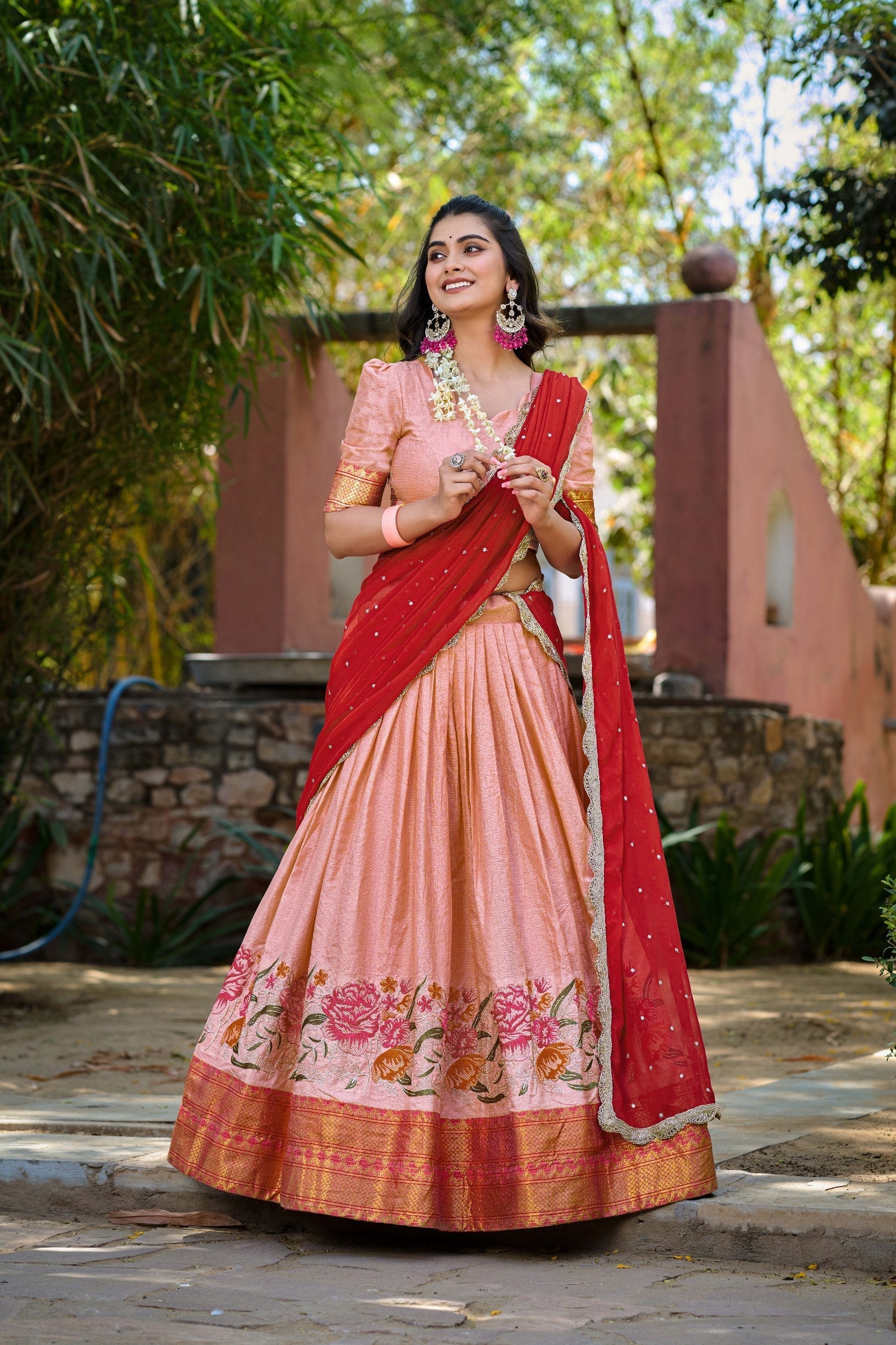 Spellbinding Cotton Silk Thread Embroidered Lehenga Choli - Ethnicwish