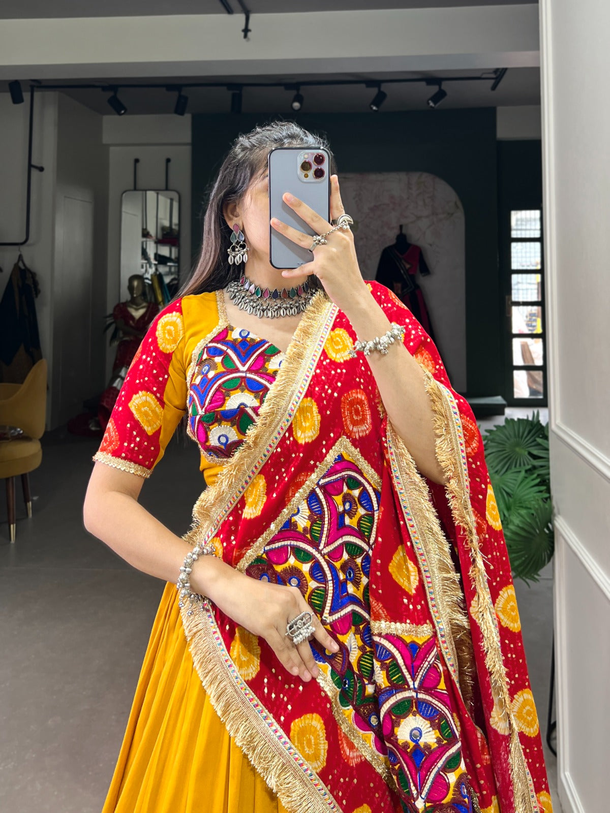 Beauteous Yellow Pure Rayon Gota Patti Worked Lehenga Choli - Ethnicwish