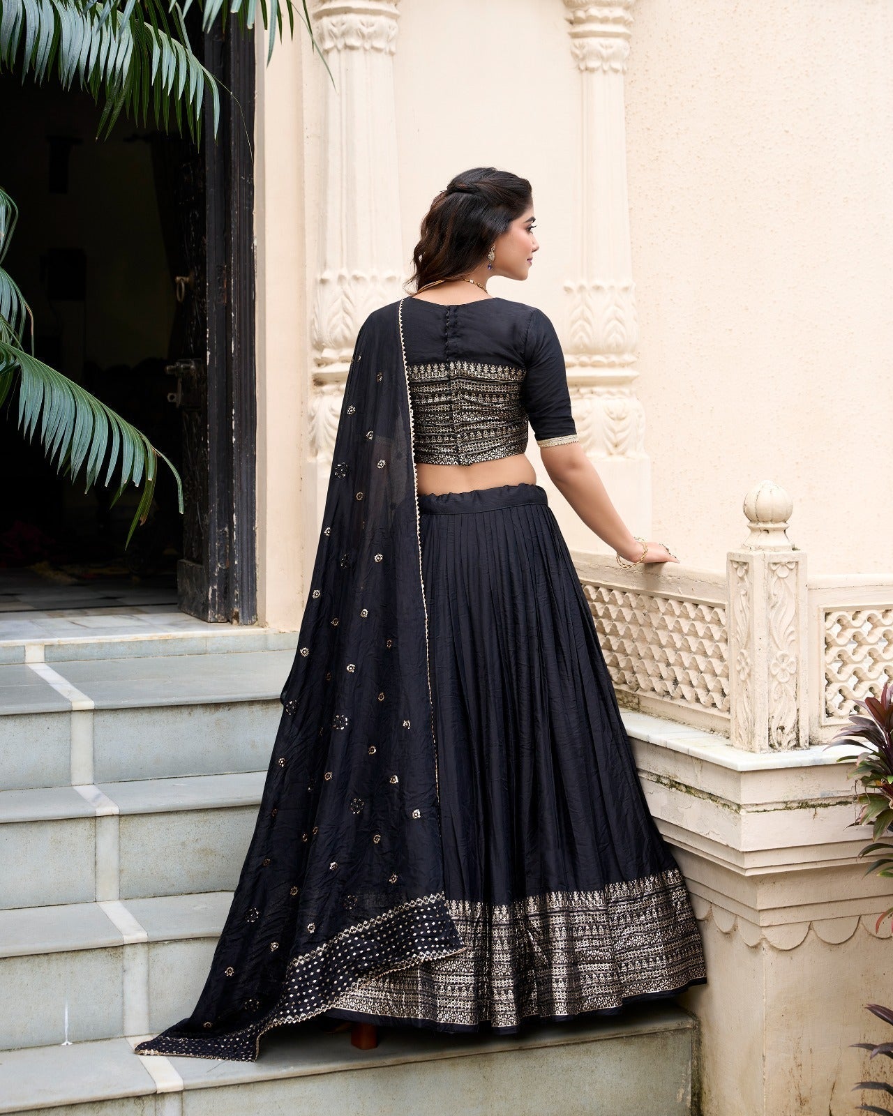 Resplendent Pure Chanderi Silk Zari Weaving Worked Lehenga Choli - Ethnicwish
