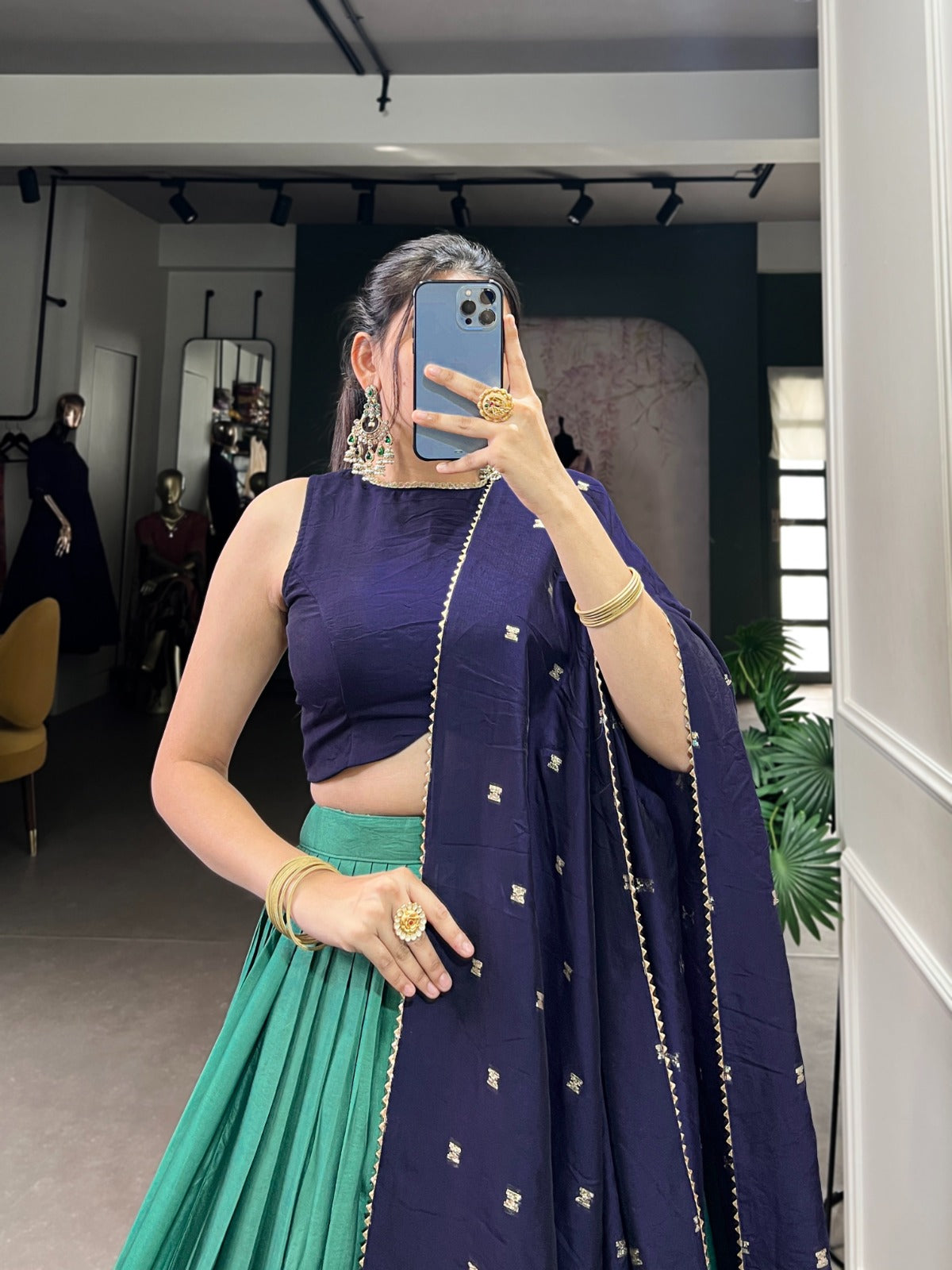 Amazing Pure Chanderi Zari Weaving Border Worked Lehenga Choli - ETHNICDEAL