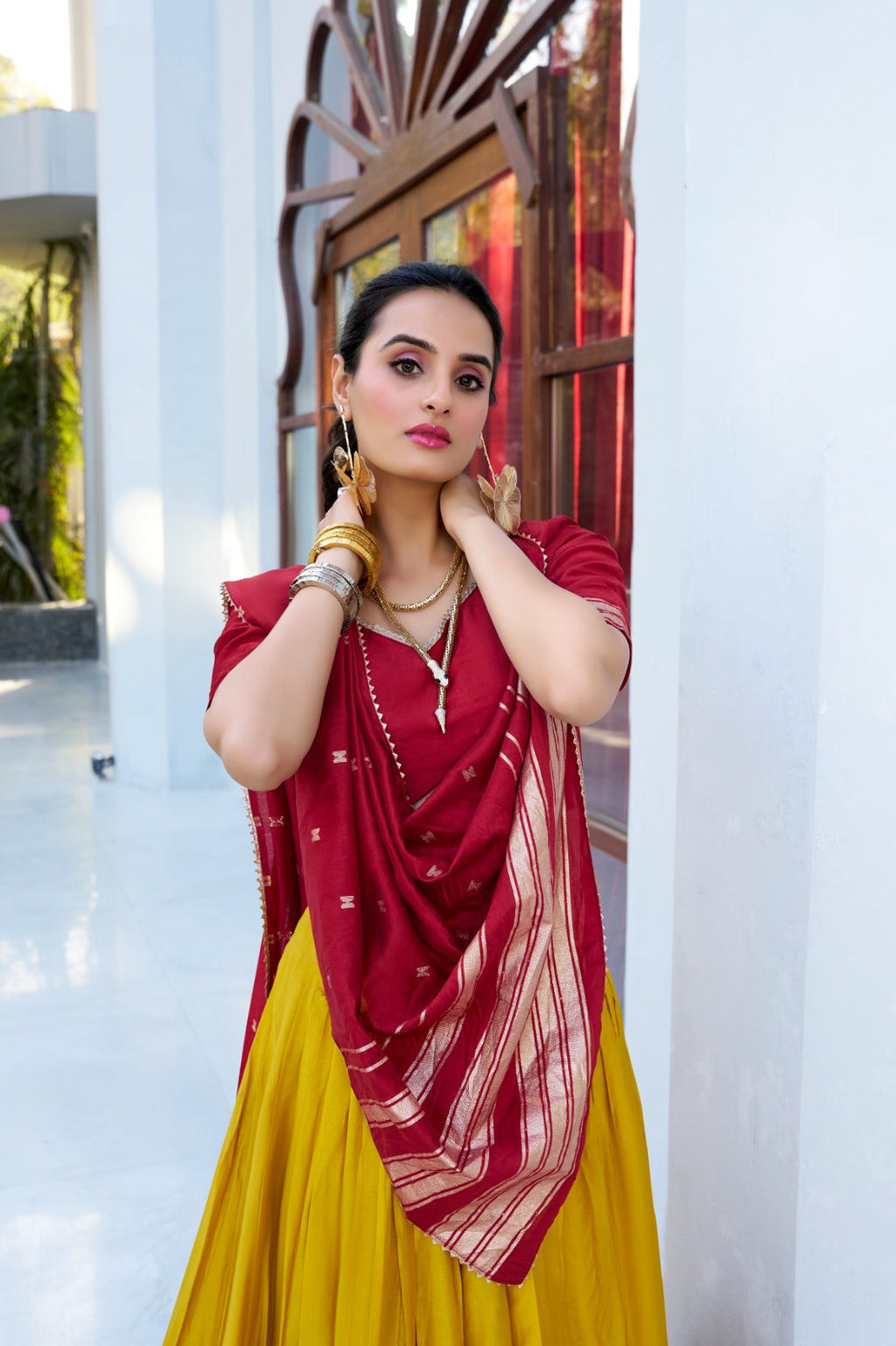 Amazing Pure Chanderi Zari Weaving Border Worked Lehenga Choli - ETHNICDEAL