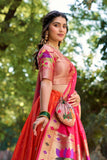 Elegant Paithani Silk Weaving Zari Worked Lehenga Choli - Ethnicwish