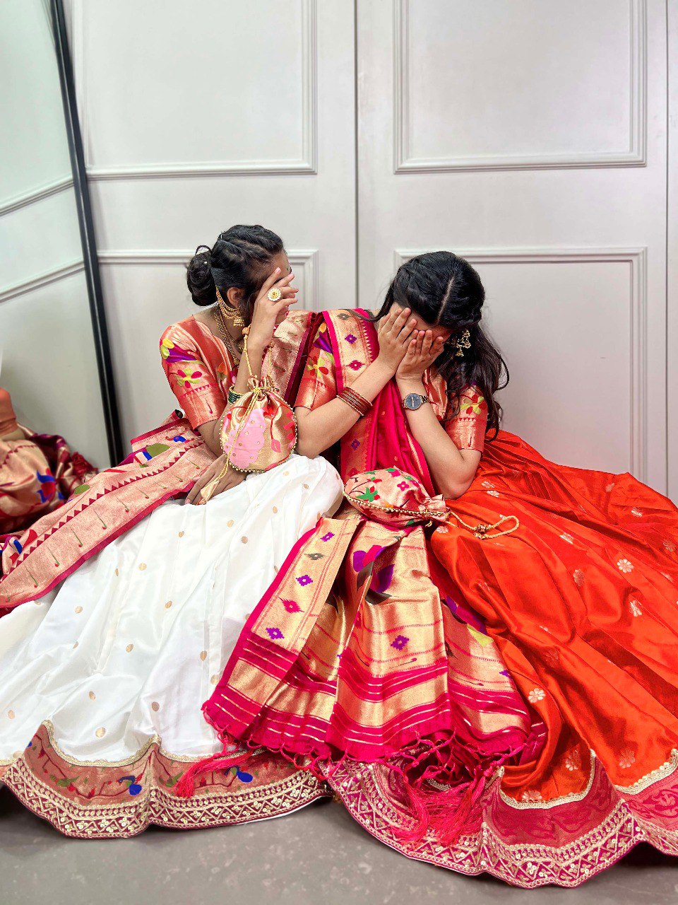 Elegant Paithani Silk Weaving Zari Worked Lehenga Choli - Ethnicwish