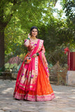 Elegant Paithani Silk Weaving Zari Worked Lehenga Choli - Ethnicwish