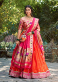 Elegant Paithani Silk Weaving Zari Worked Lehenga Choli - Ethnicwish