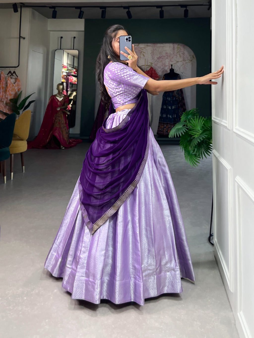 Radiant Jacquard Silk Weaving Worked Lehenga Choli Set - Ethnicwish