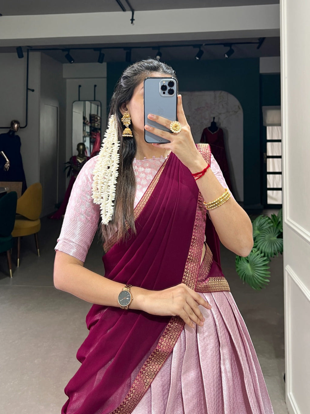 Radiant Jacquard Silk Weaving Worked Lehenga Choli Set - Ethnicwish