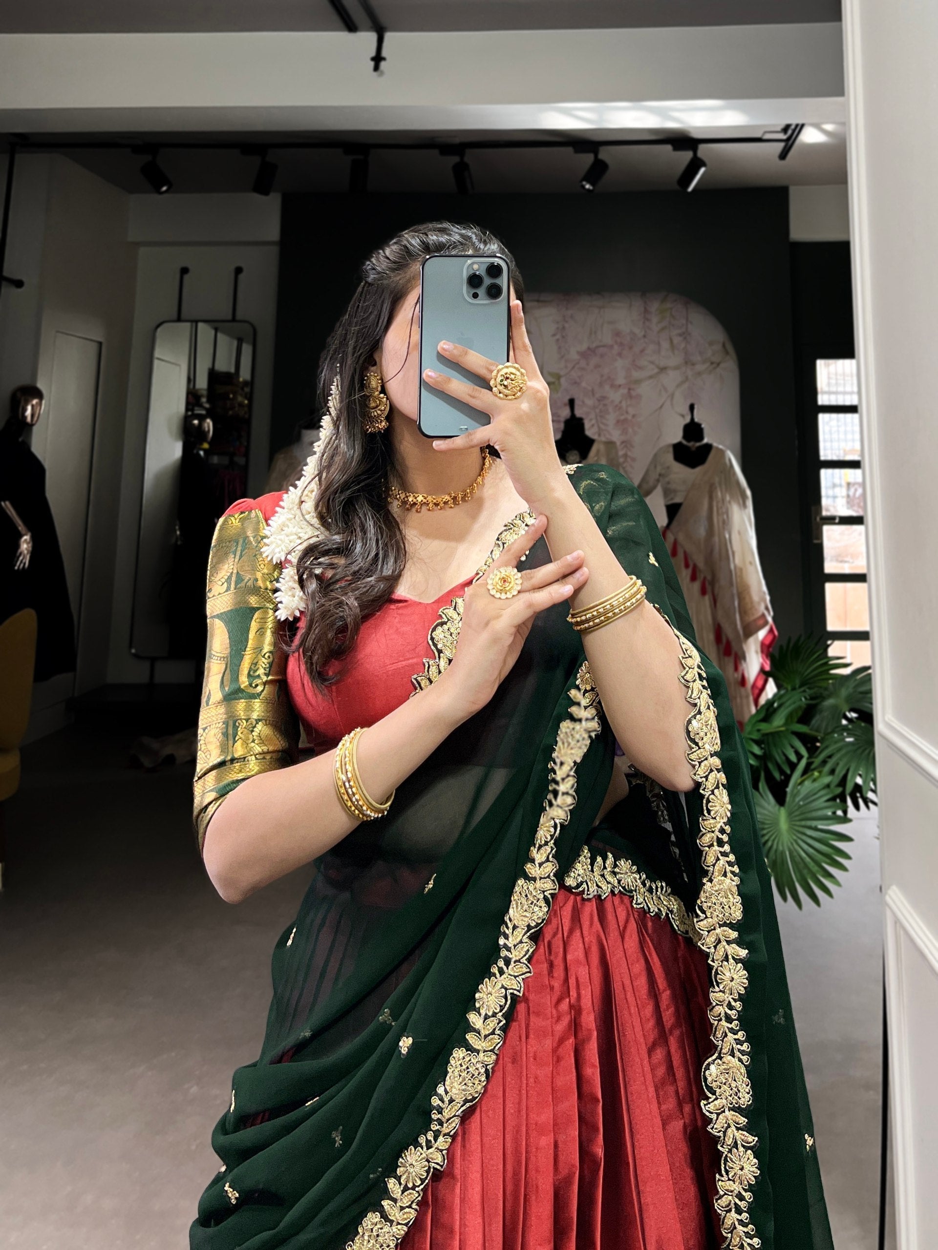 Adorable Narayan Pattu Zari Weaving Worked Lehenga Choli - ETHNICDEAL