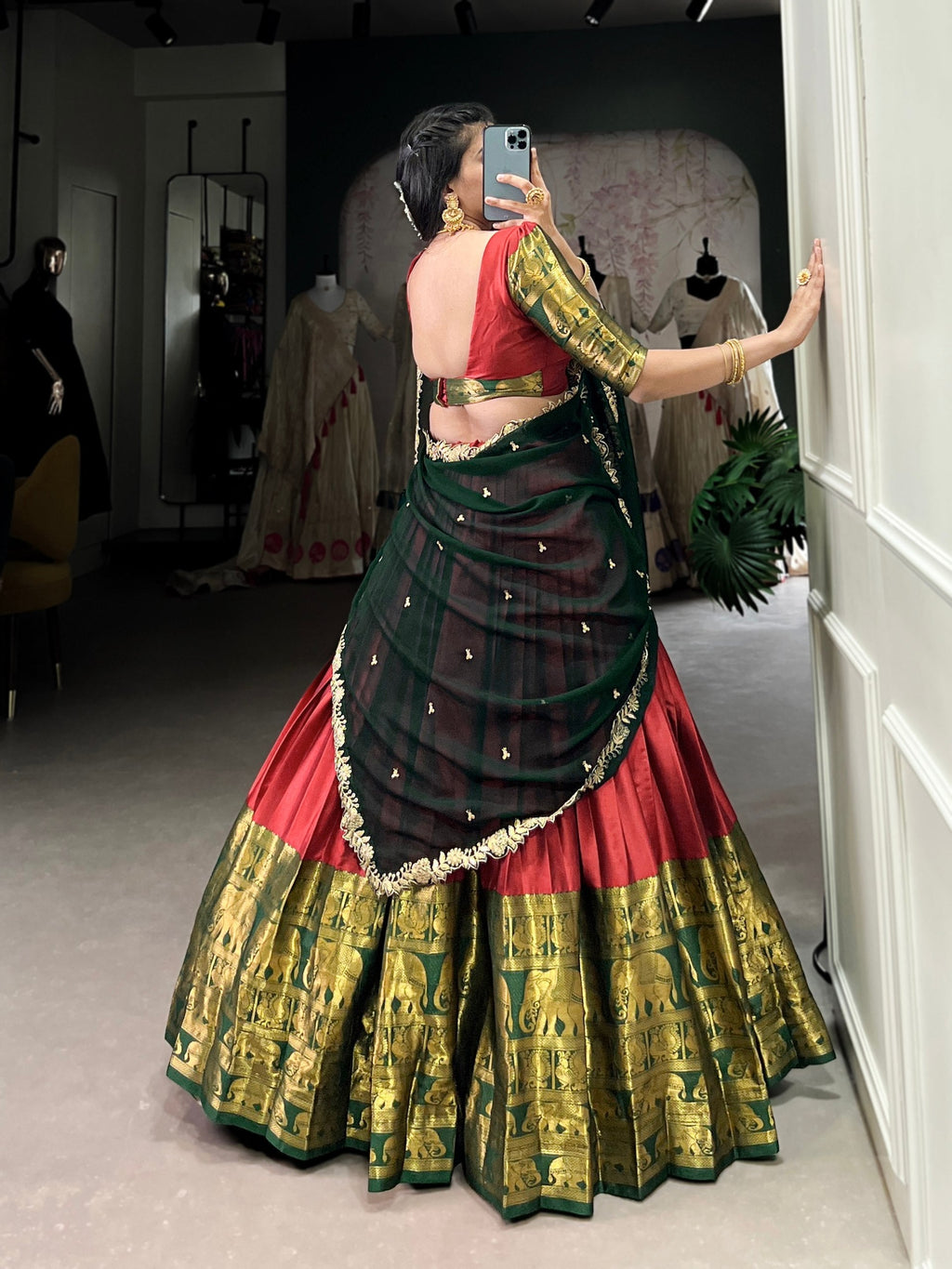 Adorable Narayan Pattu Zari Weaving Worked Lehenga Choli - ETHNICDEAL