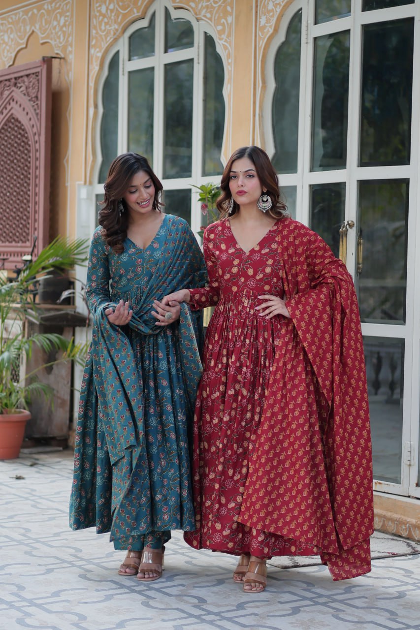 Elegant Pure Cotton 3-Piece Suit Set - ETHNICDEAL