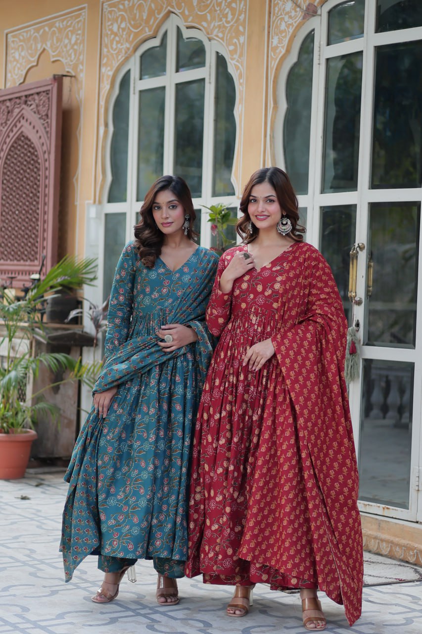 Elegant Pure Cotton 3-Piece Suit Set - ETHNICDEAL