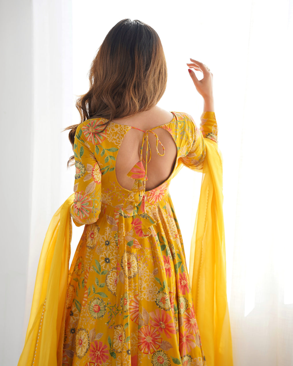 Yellow Pure Soft Roman Silk Kediya Kurta Palazzo Set - Ethnicwish